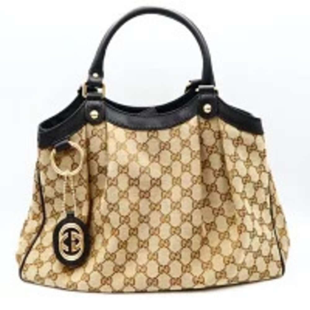 Gucci Sukey GG Canvas Handbag Supreme Beige h